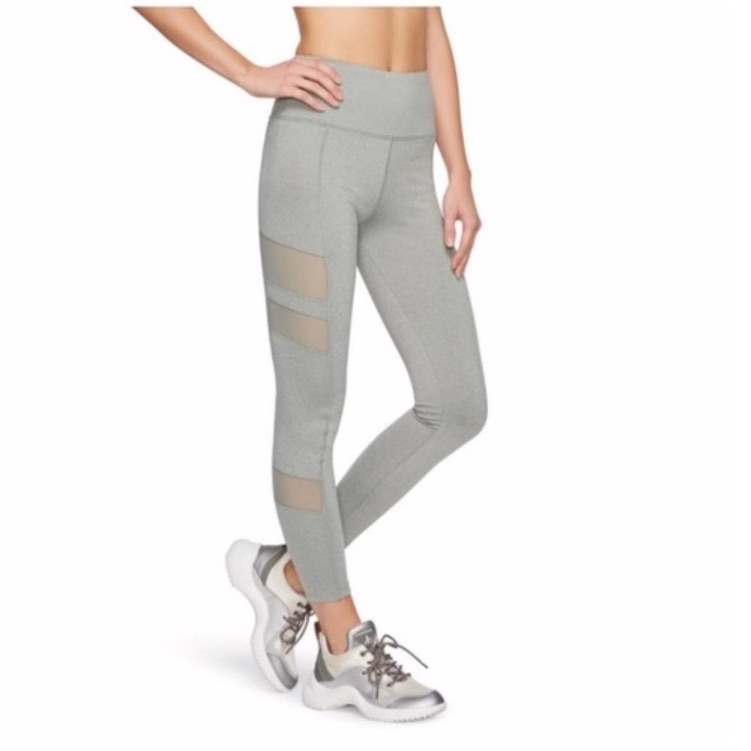 Sam Edelman Women's Mesh Side Panel Leggings In Seafoam Size L Nwt
